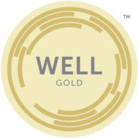 WELL Certified Gold seal for Cali Mykonos, awarded by the International WELL Building Institute